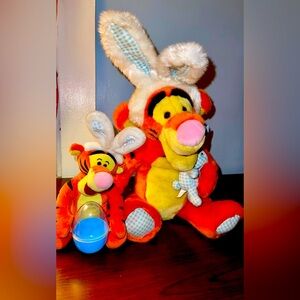 Lot of 2 Vintage Easter Bunny Plush Tiggers.